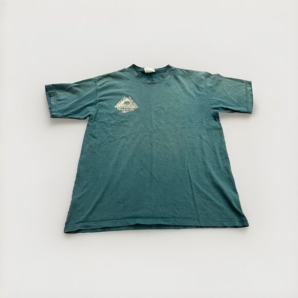 Vintage 90s Reebok Mens Turquoise Above The Rim Short Sleeve T-shirt Size L - Picture 1 of 9